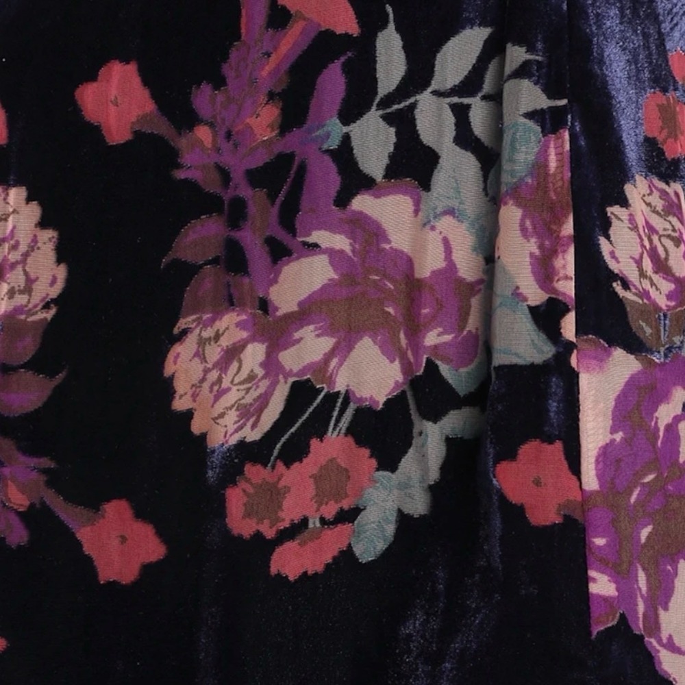 NWT Lulus Endearing Style‎ Navy Floral Burnout Velvet Halter Midi Dress Small - Picture 10 of 16